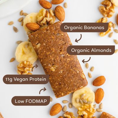 GoMacro MacroBar Organic Vegan Protein Bars - Banana  Almond Butter, (2.3 Ounce Bars, 12 Count)