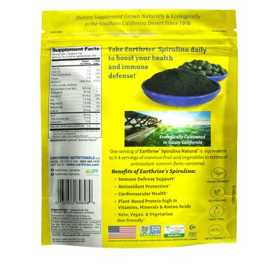Earthrise Spirulina Natural Powder 32oz, Natural Premium Spirulina from California- Vegan, Gluten Free, Keto Friendly, Non -GMO Super Food high in Vitamins &amp; Minerals. (2 LB)