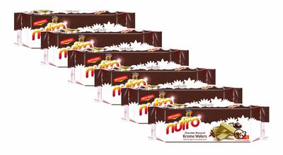 BRITANNIA Nutro Chocolate Cream Wafers 2.64oz (75g) - Healthy Breakfast &amp; Tea Time Snacks - Dessert Chocolate Cream Wafer (Pack of 6)