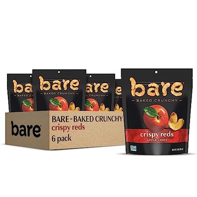 Bare Baked Crunchy, Apples Fuji &amp; Reds, 3.4 Ounce (Pack of 6)