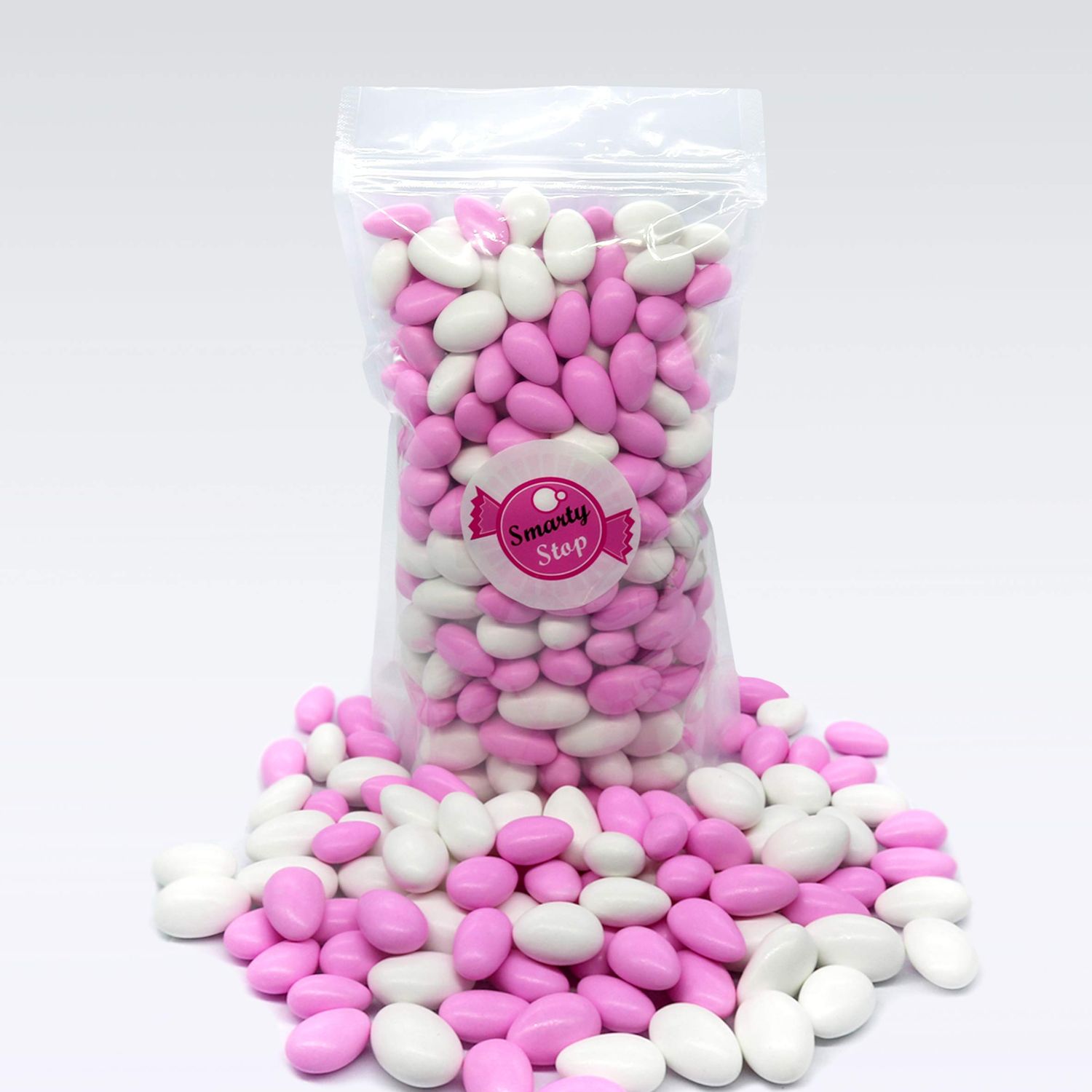 Smarty Stop Jordan Almonds (Light Pink &amp; White - Pastel Colors, 2 Pound (Pack of 1))
