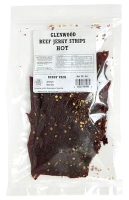 Glenwood Beef Jerky Tender Beef Jerky Buddy Pack Beef Jerky Strips 6 Ounce (6 Ounce, Hot)