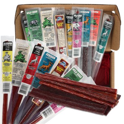Jerky Dynasty Swamp Mix - 12-Piece Jerky Snack Variety Pack with Beef, Venison, Wild Boar &amp; Alligator - Bold, High-Protein Snacks for Outdoor Adventures, Gatherings &amp; On-the-Go