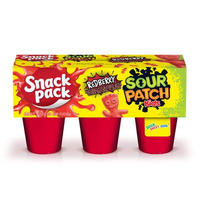 Snack Pack Sour Patch Kids Juicy Gels, Redberry, 3.25 oz. 6-Count (Pack of 8)