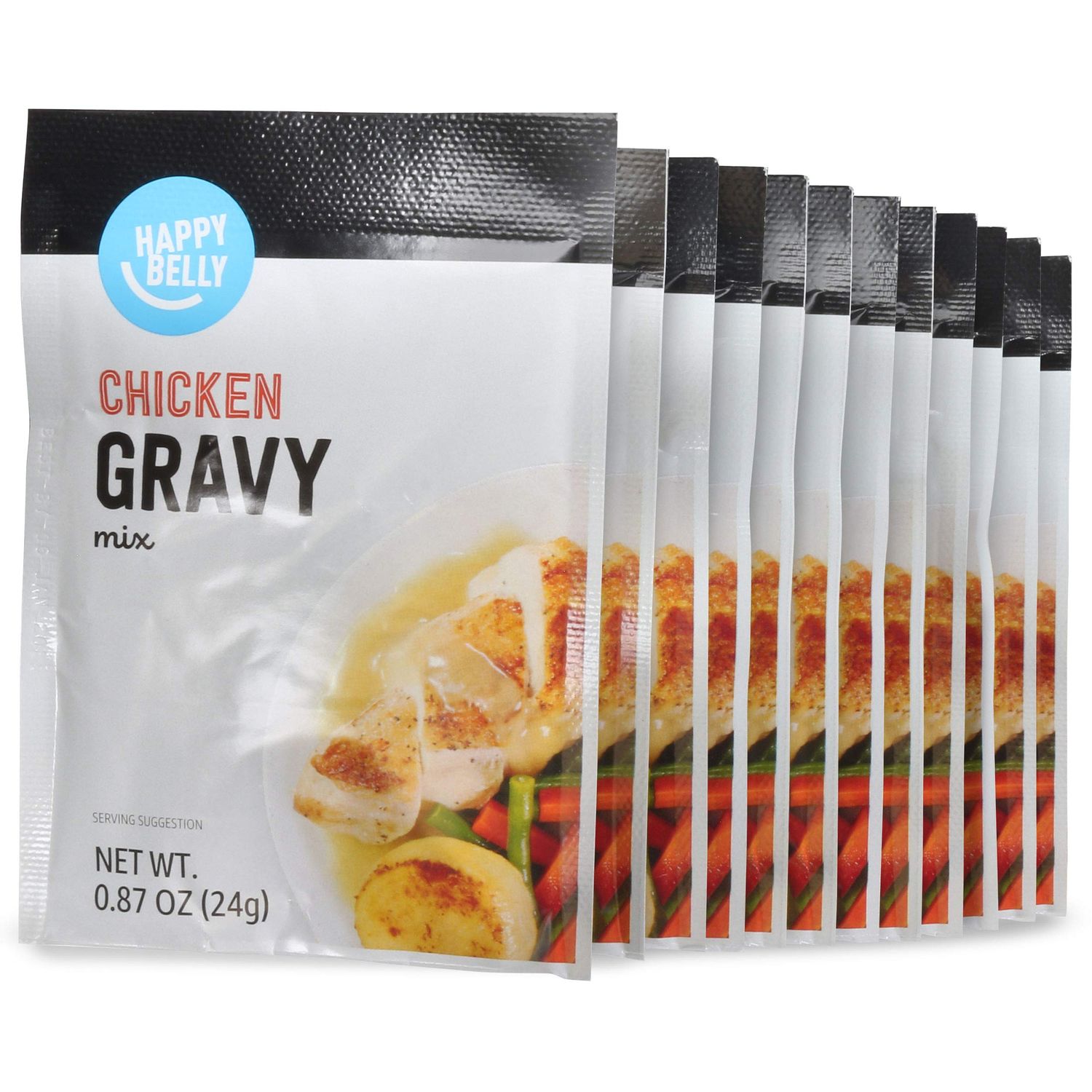 Amazon Brand - Happy Belly Chicken Flavored Gravy Mix, 0.87 ounce (Pack of 12)