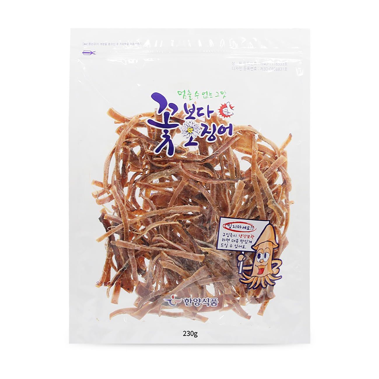 LENITH Korean Dried and Sliced Squid for Snack/Calamari Jerky-rip Packed in Zipped bag Late Night Snack 8.11oz