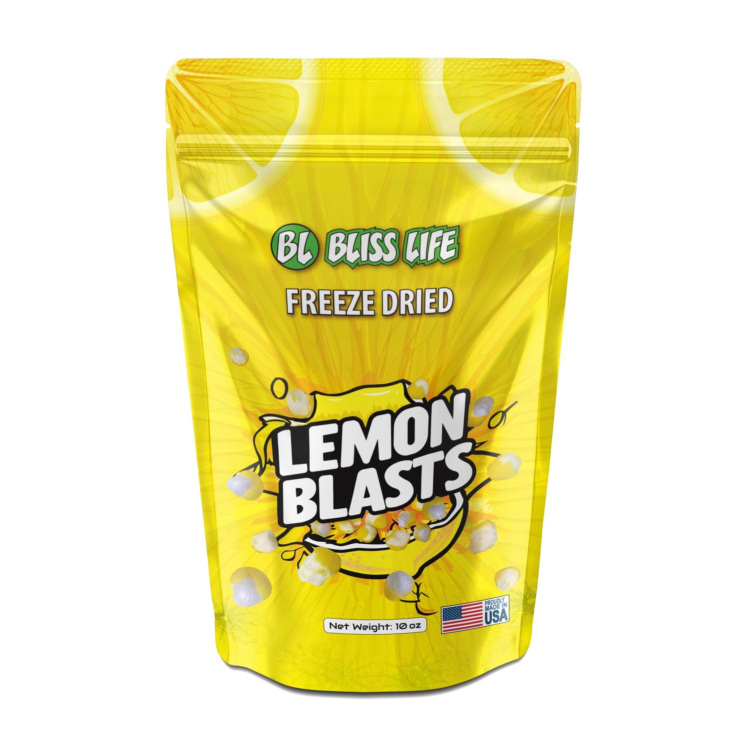 Bliss Life Freeze Dried Lemon Candy, Sour Crunchy Sweet, For Parties, Classroom, Office, Goodie Bags, Snack for Kids Variety of Flavors (10oz)