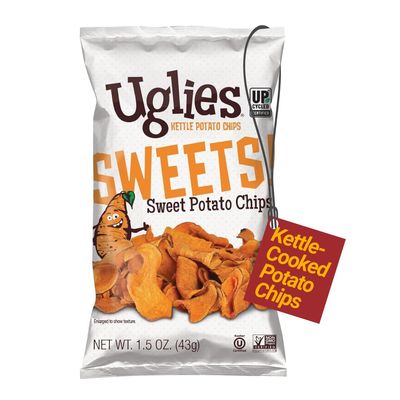 UGLIES Sweet Potato Kettle-Cooked Potato Chips, Gluten-Free Snacks, Kosher-Friendly Chips, Non-GMO Snacks for Kids or Office, Lunch Snacks, Individual Snack Packs, 5.5 Oz. Bags, Pack of 12