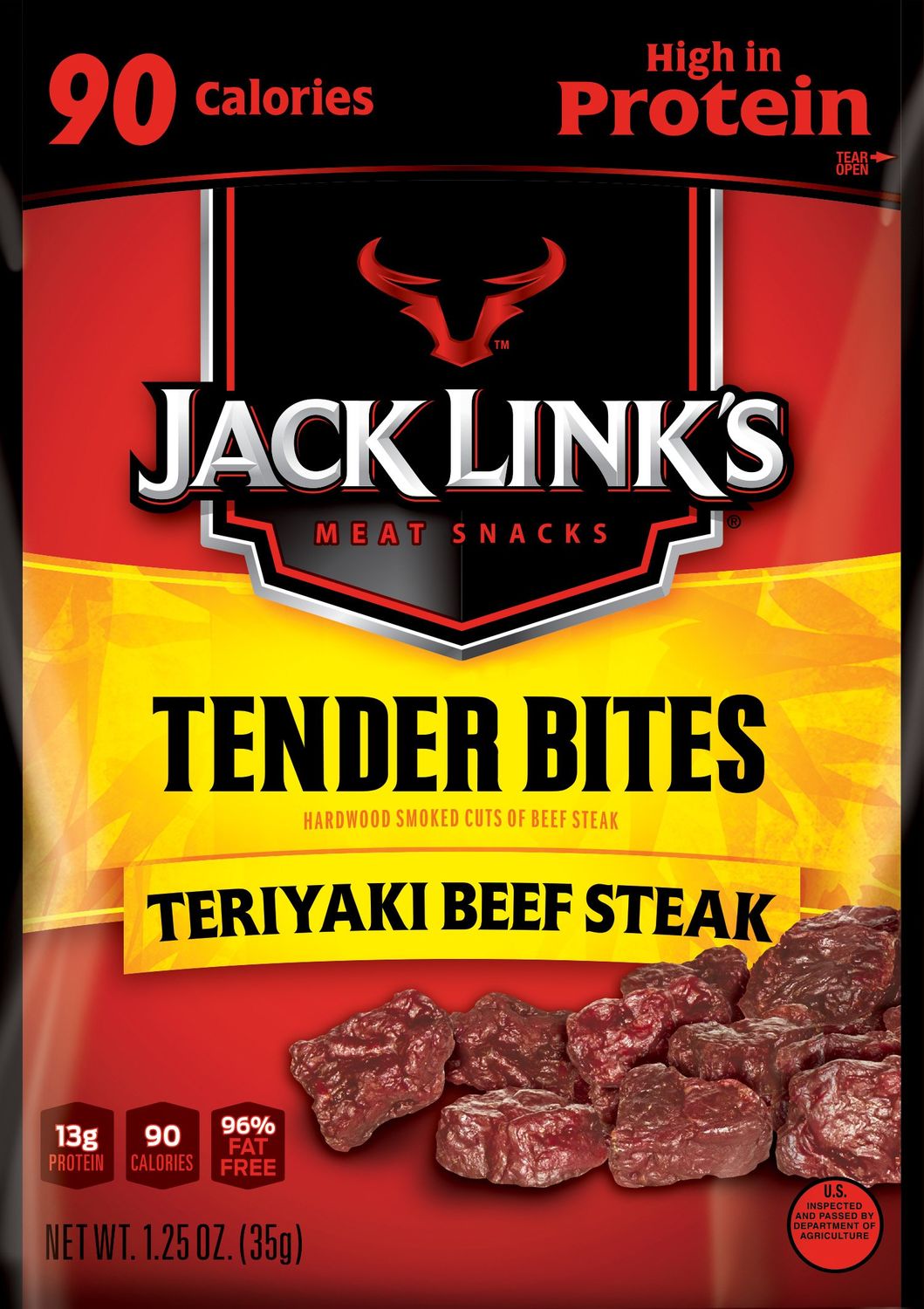 Jack Link&#39;s Premium Cuts Beef Steak Tender Bites, Teriyaki, 1.25 Ounce (Pack of 10)