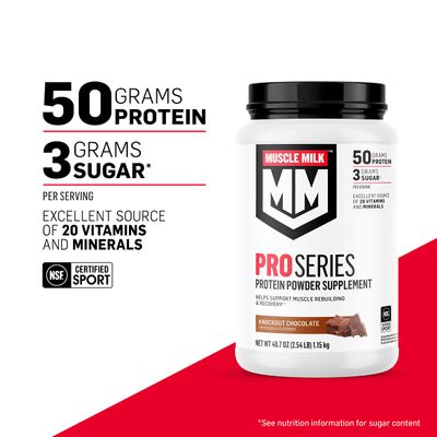 Muscle Milk Pro Series Protein Powder Supplement, Intense Vanilla, 5 Pound, 28 Servings, 50g Protein, 3g Sugar, 20 Vitamins &amp; Minerals, NSF Certified for Sport, Workout Recovery, Packaging May Vary