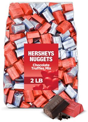 Hershey Nuggets Truffles Mix, Milk Chocolate and Dark Chocolate Assortment, 2 lb Bag - Ideal for Holiday Gifting and Sharing