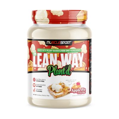 Musclesport Lean Way Plant Protein - Pea Protein and Brown Rice Protein Blend, with Added CLA, MCT and L-Carnitine - 20 Servings (Apple Pie)