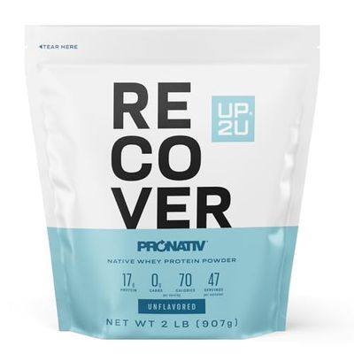 UP 2U 100% Whey Native Protein Isolate Powder 2 lb 47 Servings (Unflavored)  Made from Farm Fresh Milk, Low Carb Lifestyle, No Preservatives, Build and Maintain Lean Muscle with just one Scoop