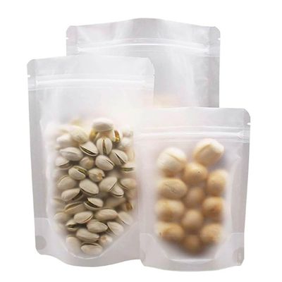50 Pack Matte Frosted Clear Zipper Food Bags, Stand Up Pouch Bag Resealable Stand Up Candy Bags, Snack Food Tea Packing Dried Fruit Pouches (5.51&quot; x 7.87&quot;)