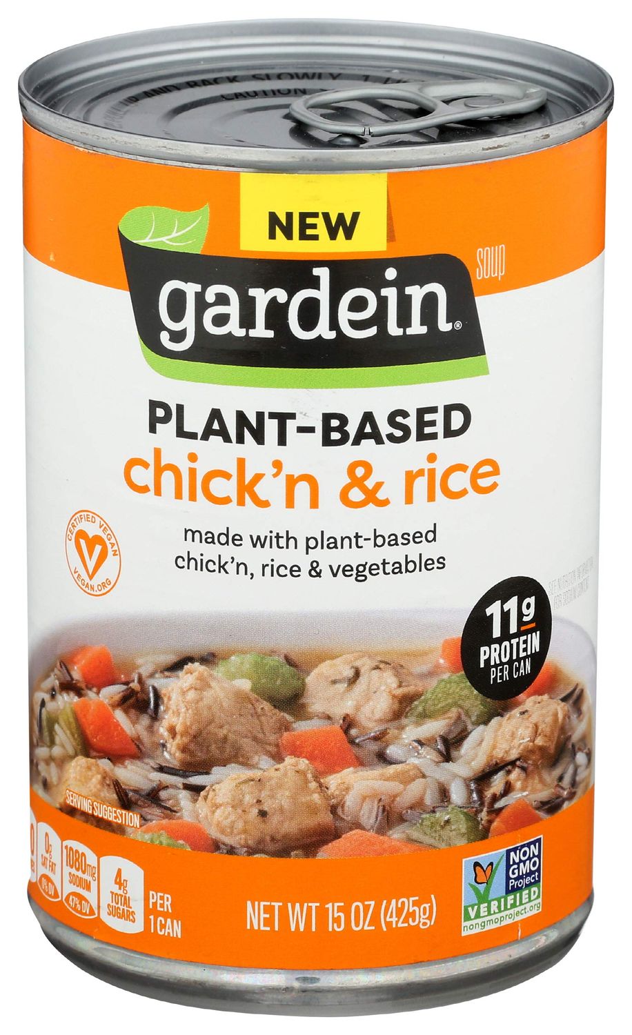 Gardein Plant-Based Chick&#39;n &amp; Rice Soup, Vegan, 15 oz.