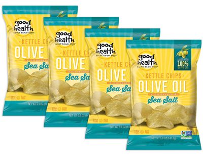 Good Health Olive Oil Kettle Style Chips with Sea Salt 5 oz. Bag (4 Bags)