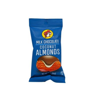Buc-ee's Jordan Almonds, Milk &amp; Dark Chocolate Almonds, Sugar Free Chocolate Choices-Non-GMO, Protein-Packed Healthy Sweets-On the Go, Movie &amp; School Snacks (Milk Chocolate Coconut Almonds, 2 Ounce)