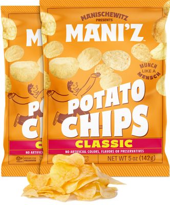 Manischewitz Original Salted Potato Chips 5oz (2 Pack)  Crispy &amp; Delicious  No Artificial Colors, Flavors or Preservatives  Kosher for Passover