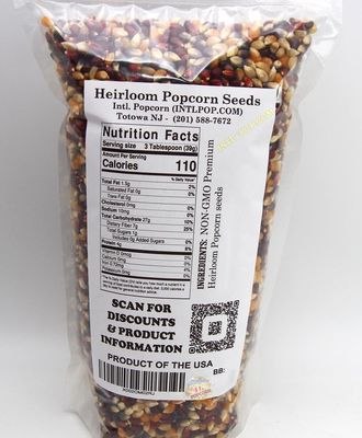 3.9 LB Heirloom Multi-colored Popcorn Kernels Non-GMO USA Grown Low Calorie High Fiber Snack Perfect Movie Night All Natural, Vegan, Gluten Free INTL POP