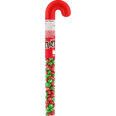M&amp;M&#39;S Holiday Milk Chocolate Christmas Candy Cane, 3 oz Tube