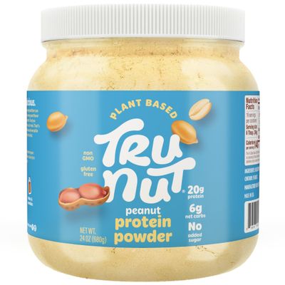 Tru-Nut Peanut Protein Powder - 20g of Protein, 140 Calories, Ideal for Smoothies and Protein Shakes, Versatile and Easy to Use, No Sugar Added, Low Carb, Gluten Free, 24oz
