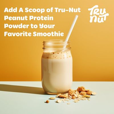 Tru-Nut Peanut Protein Powder - 20g of Protein, 140 Calories, Ideal for Smoothies and Protein Shakes, Versatile and Easy to Use, No Sugar Added, Low Carb, Gluten Free, 24oz