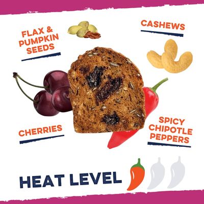 Kii Naturals Fruit &amp; Fire Snack Crisps, Healthy Snack Crackers for Cheese, Meats, Spreads, Charcuterie Boards - Non-GMO, No Preservatives, Hand-Crafted - Cherry Chipotle, 4.9 Ounce (Pack of 2)