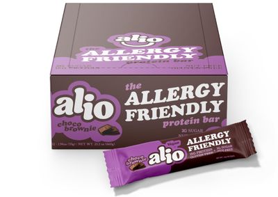 Alio: Choco Brownie - Top 9 Allergen Free Protein Bar  High Protein  Nut Free  Low Calorie  Vegan  Gluten Free  non-GMO  Plant Based  Amazing Taste! 12 Bars in a Box!