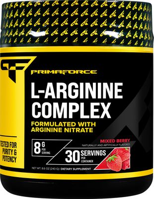 Primaforce L-Arginine Complex Powder (30 Servings Per Bottle  Mixed Berry) Powerful Protein Building Supplement for Maximum Gains