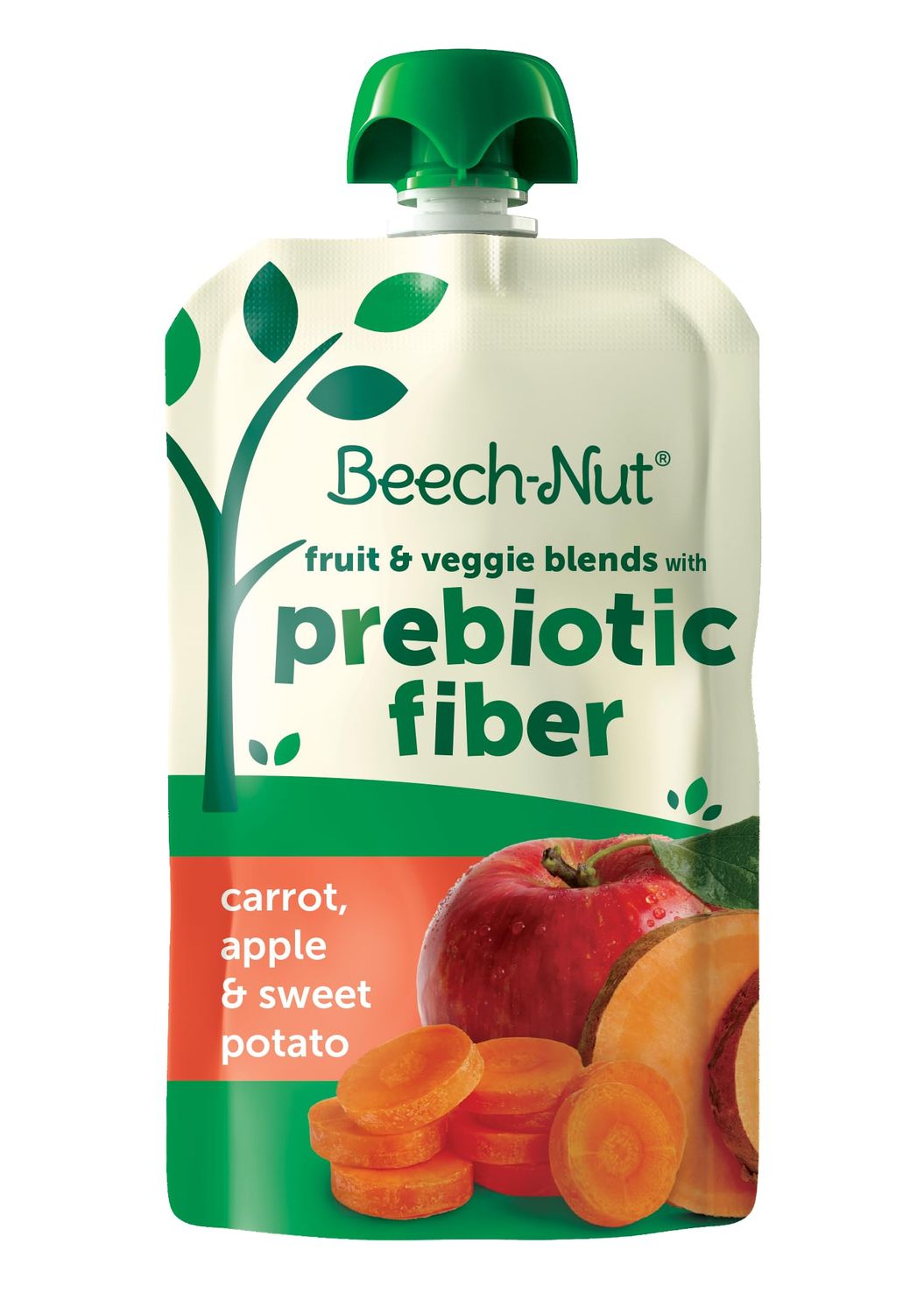 Beech-Nut Baby &amp; Toddler Food Pouches with Prebiotic Fiber, Carrot Apple &amp; Sweet Potato, 3.5 oz (12 Pack)