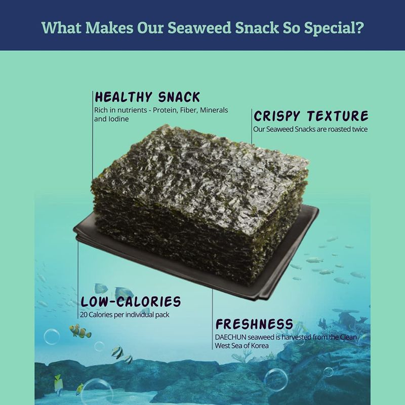 CHOI's 1 Organic Olive Oil &amp; Green Tea Seaweed Snacks /(20 Pack) /Product of Korea/Kimbap, Gimbap, Organic, Organic Olive Oil, Oragnic Sesame Oil, Vegan, Keto, Gluten Free