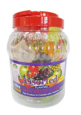 Yummy Mini Assorted Fruit Jelly Cups, Jelly Candy Snacks - Pineapple, Strawberry, Apple, and Grape Flavors 35.27 oz (1000g)