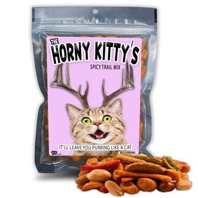 Horny Kitty Spicy Trail Mix - Cat Lover Stocking Stuffers - Cat Stuff - Nuts Gift Basket - Cajun Trail Mix - Funny Cat Themed Gifts - Cat People - Adult Snack Gifts for Cat Lovers