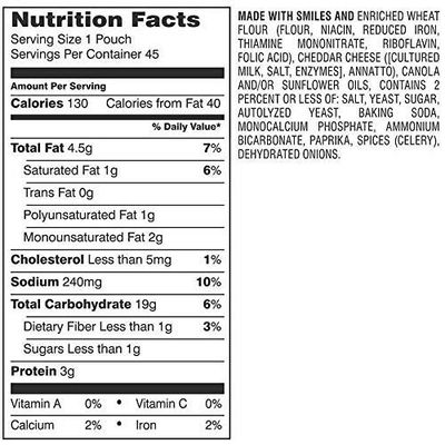 Pepperidge Farm 1051900 Goldfish Crackers, Cheddar, 1 oz Bag, 45/Carton