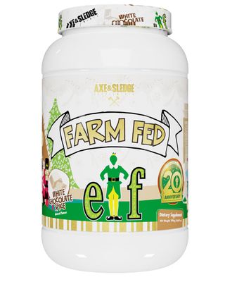 Axe &amp; Sledge Farm Fed 100% Whey Protein Isolate with Digestive Enzymes (ELF White Chocolate Spice - 22G)