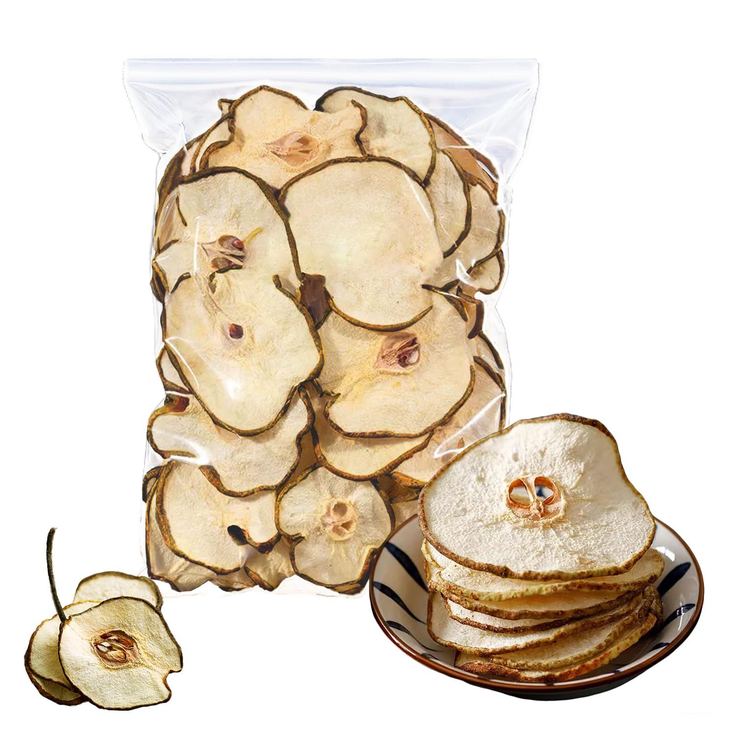 KachiKachi Selected Dried Pears Slices-250g/8.8oz, Natural Dehydrated Pears Chips  No Sugar Added  Middle Pieces  Not Peeled, Dried Fruit Slices as Snacks, Potpourri/Cocktail/Candle Decor