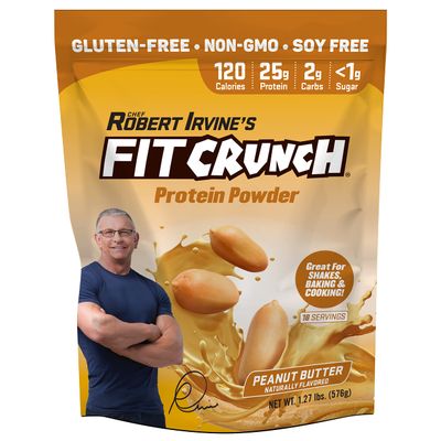 FITCRUNCH Tri-Blend Whey Protein, Keto Friendly, Low Calories, High Protein, Gluten Free, Soy Free (18 Servings, Peanut Butter)
