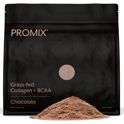Promix Collagen Peptides and BCAA, Chocolate, 2.5lb Bulk - Hydrolyzed Collagen Protein Promotes Healthy Skin, Bones, Joints &amp; Recovery Support - Add to Shakes, Smoothies, Beverages &amp; Baking recipes.
