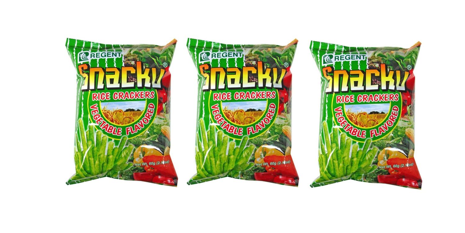 Regent Snacku Rice Crackers Vegetable Flavored 2.12oz, 3 Pack