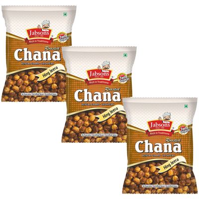 Jabsons - Roasted Chana Chickpeas (3 Pack), 150g x 3 (Hing Jeera)