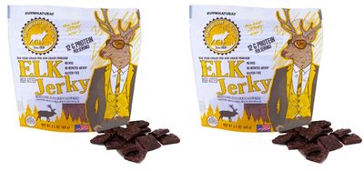 PEARSON RANCH Grass Fed Elk Jerky Pack of 2 Exotic Meat Jerky, Gluten-Free, Low-Carb, MSG-Free, High-Protein Grass-Fed, Paleo and Keto Friendly Snacks