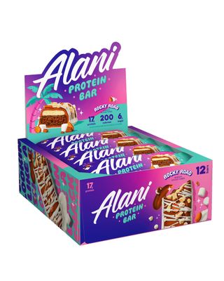 Alani Nu Protein Bars ROCKY ROAD  High Protein Gluten-Free Bars  16g Protein  Low-Sugar (7G) Low-Carb Healthy Snacks  12 Individually Wrapped Bars