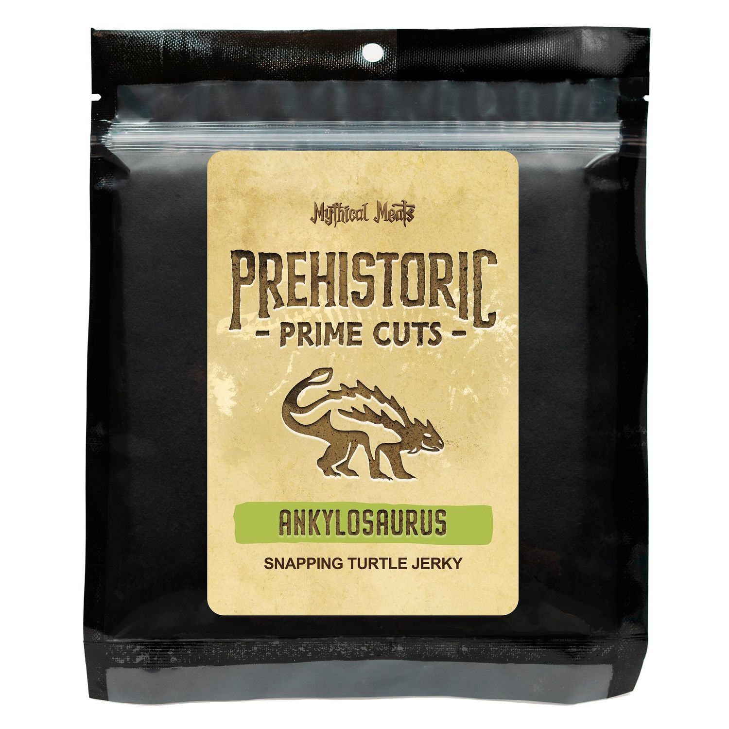 Mythical Meats Ankylosaurus Jerky - Snapping Turtle - Prehistoric- Inspired Dried &amp; Dehydrated Meats Seasoned to Perfection High Protein Snacks - 1.5 Ounces
