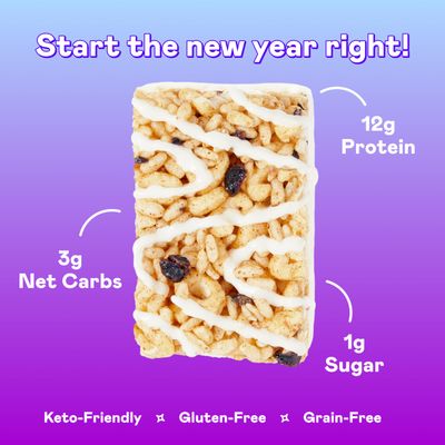 MAGIC SPOON Treats and Spoon - High Protein, Low Carb, Keto Friendly, Low Sugar, Gluten Free, Crispy Protein Bar Cereal Bar, On-The-Go Healthy Snack (Blueberry Muffin, 8 Bars)