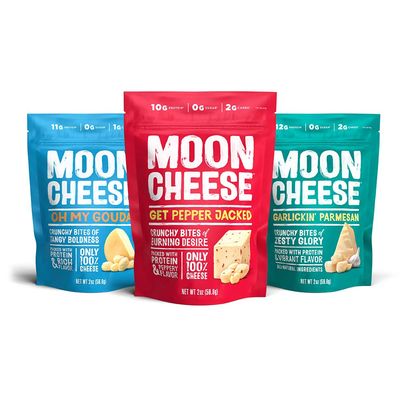 Moon Cheese Bites Bundle, Garlickin&#39; Parmesan, Oh My Gouda, Get Pepper Jacked, 2-Ounce, 3-Pack, Lunch or After-School Snack