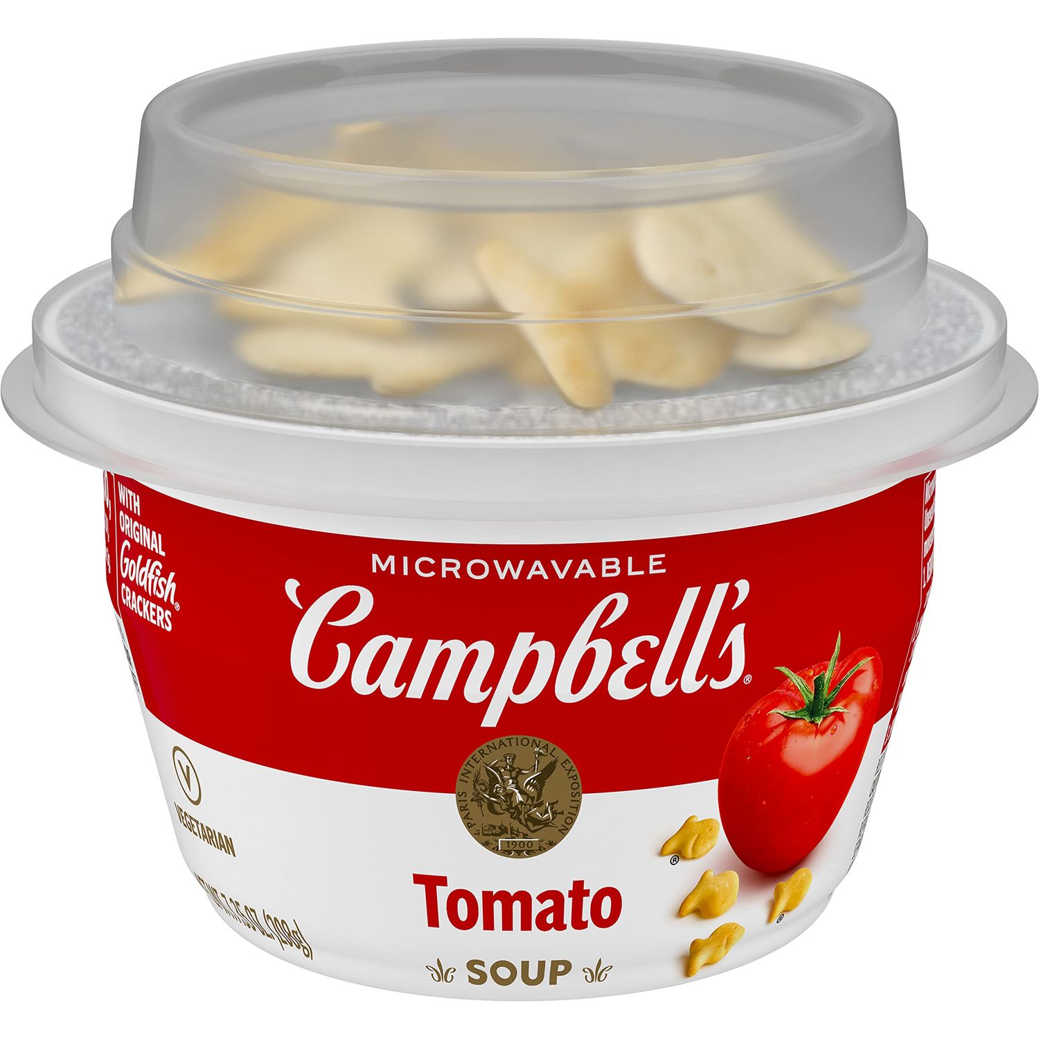 Campbell&#39;s Classic Tomato Soup with Original Goldfish Crackers, 7.35 Oz Microwavable Bowl