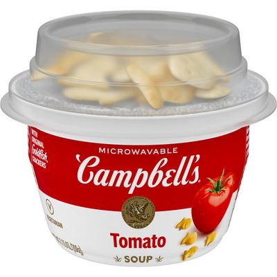 Campbell&#39;s Classic Tomato Soup with Original Goldfish Crackers, 7.35 Oz Microwavable Bowl
