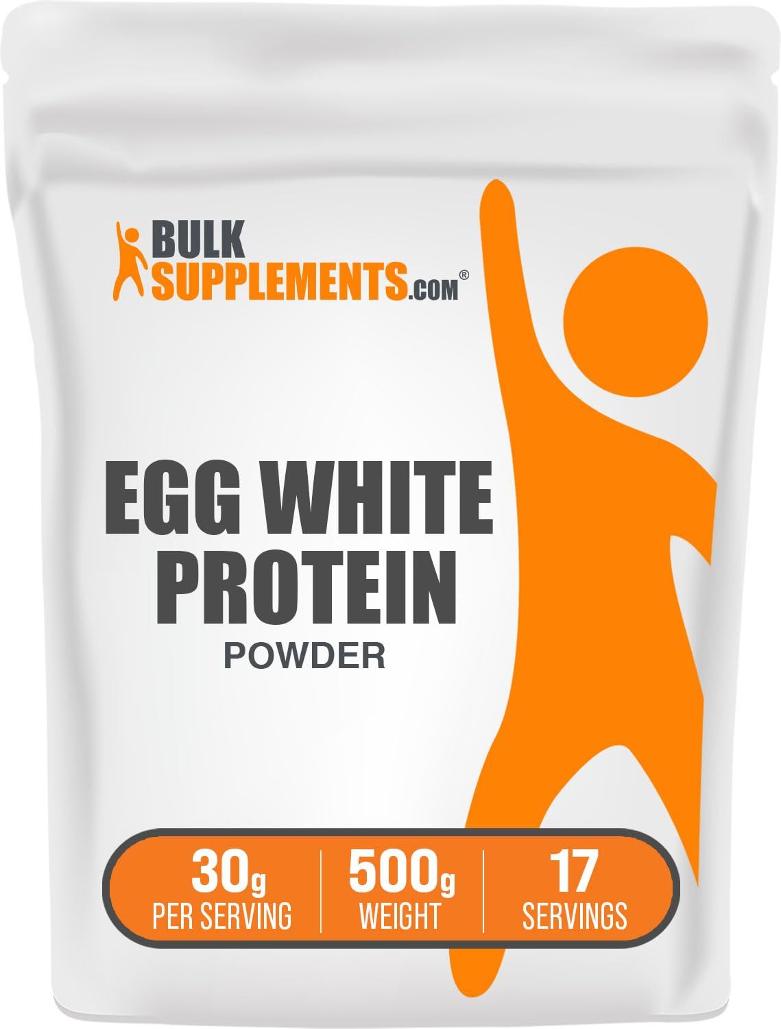 BulkSupplements.com Egg White Protein Powder - Egg White Powder, Lactose Free Protein - Unflavored &amp; Dairy Free, 30g per Serving, 500g (1.1 lbs) (Pack of 1)