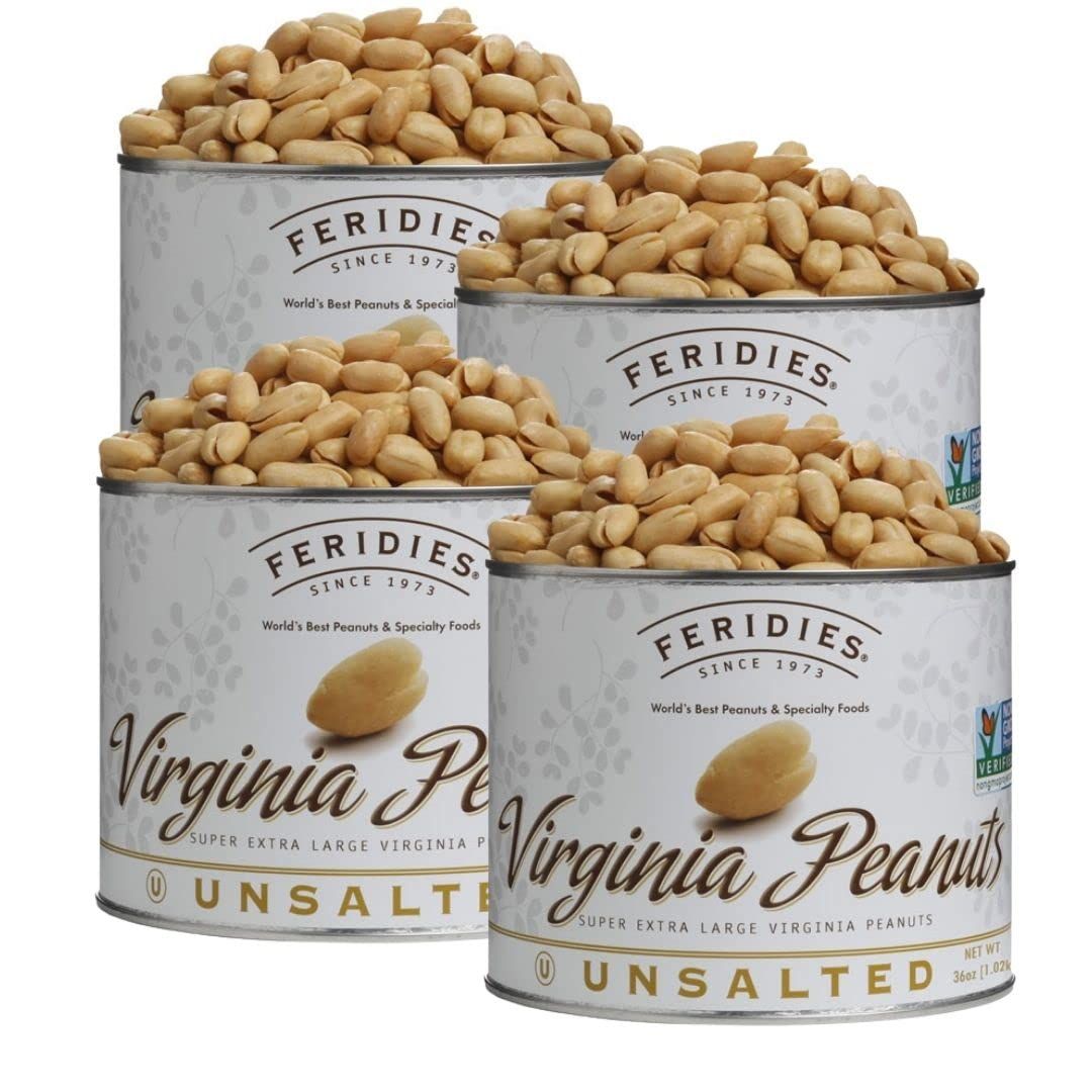 4 Pack-40oz Can Unsalted Virginia Peanuts
