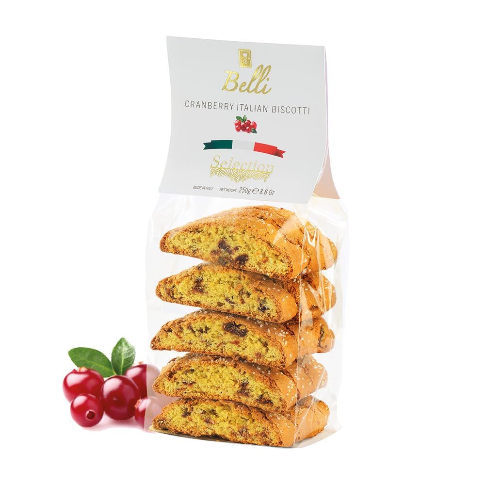 Italian Cranberry Biscotti  Made in Tuscany, Italy  Belli Traditional Semi Soft Biscuits
